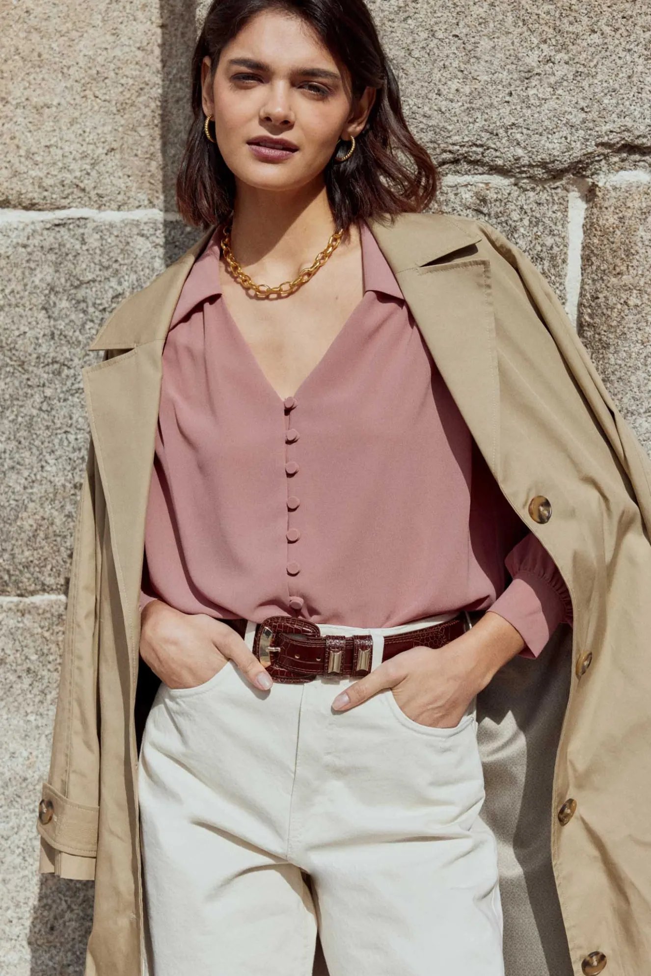 ADAME Nude Blouse