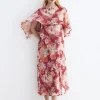 ALIZEE Print Rose Dress