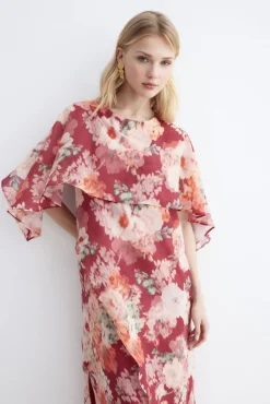 ALIZEE Print Rose Dress