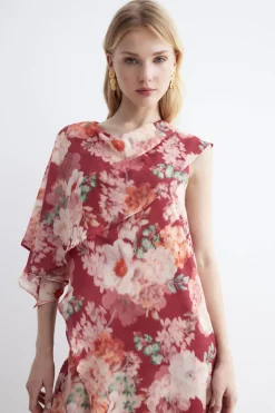ALIZEE Print Rose Dress