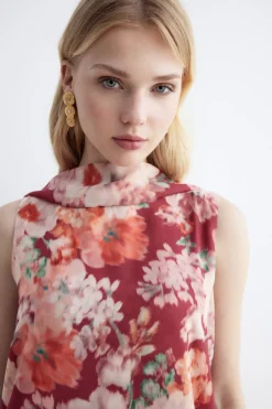 ALIZEE Print Rose Dress