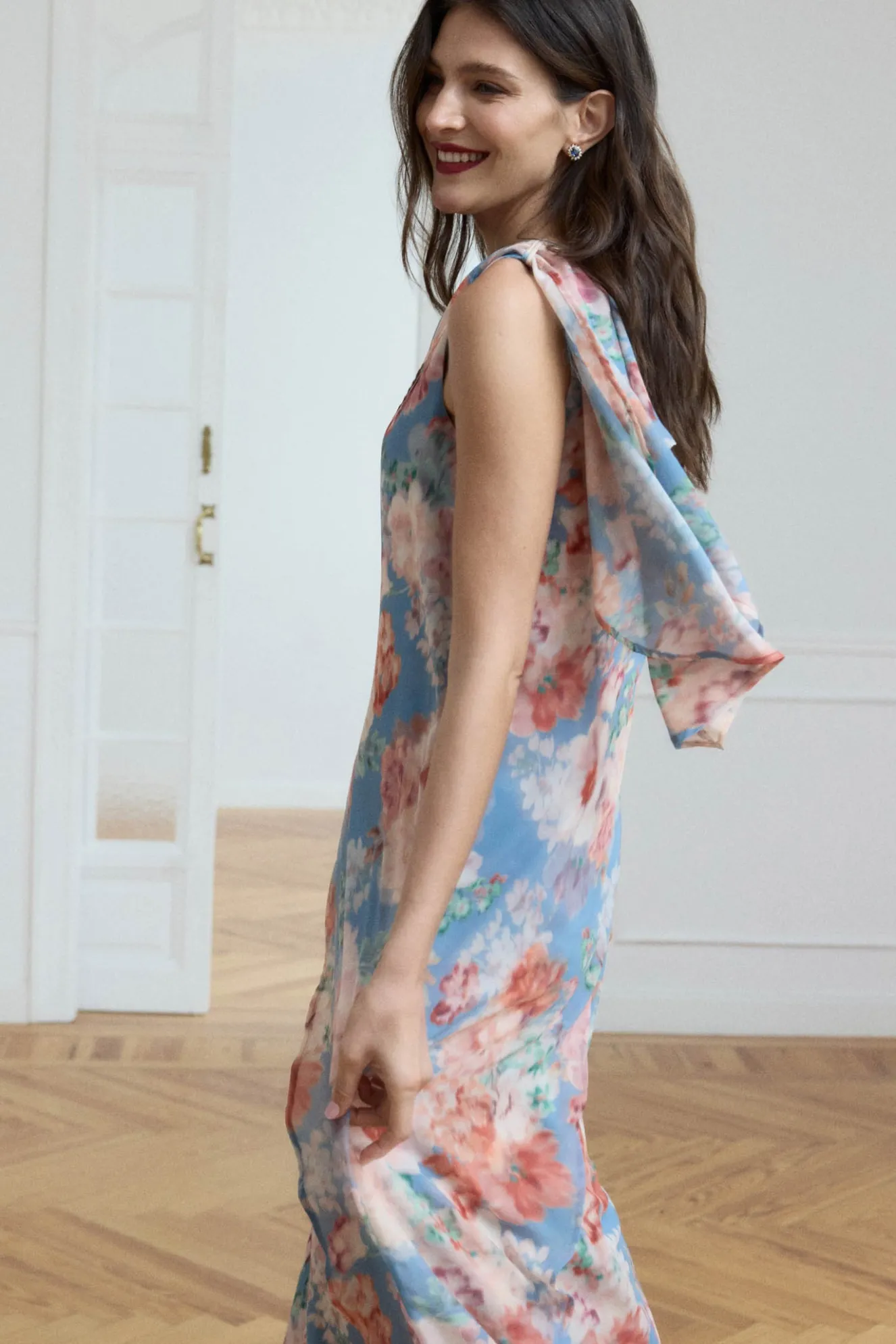 ALIZEE Print sky dress