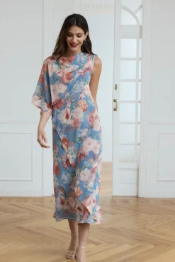 ALIZEE Print sky dress