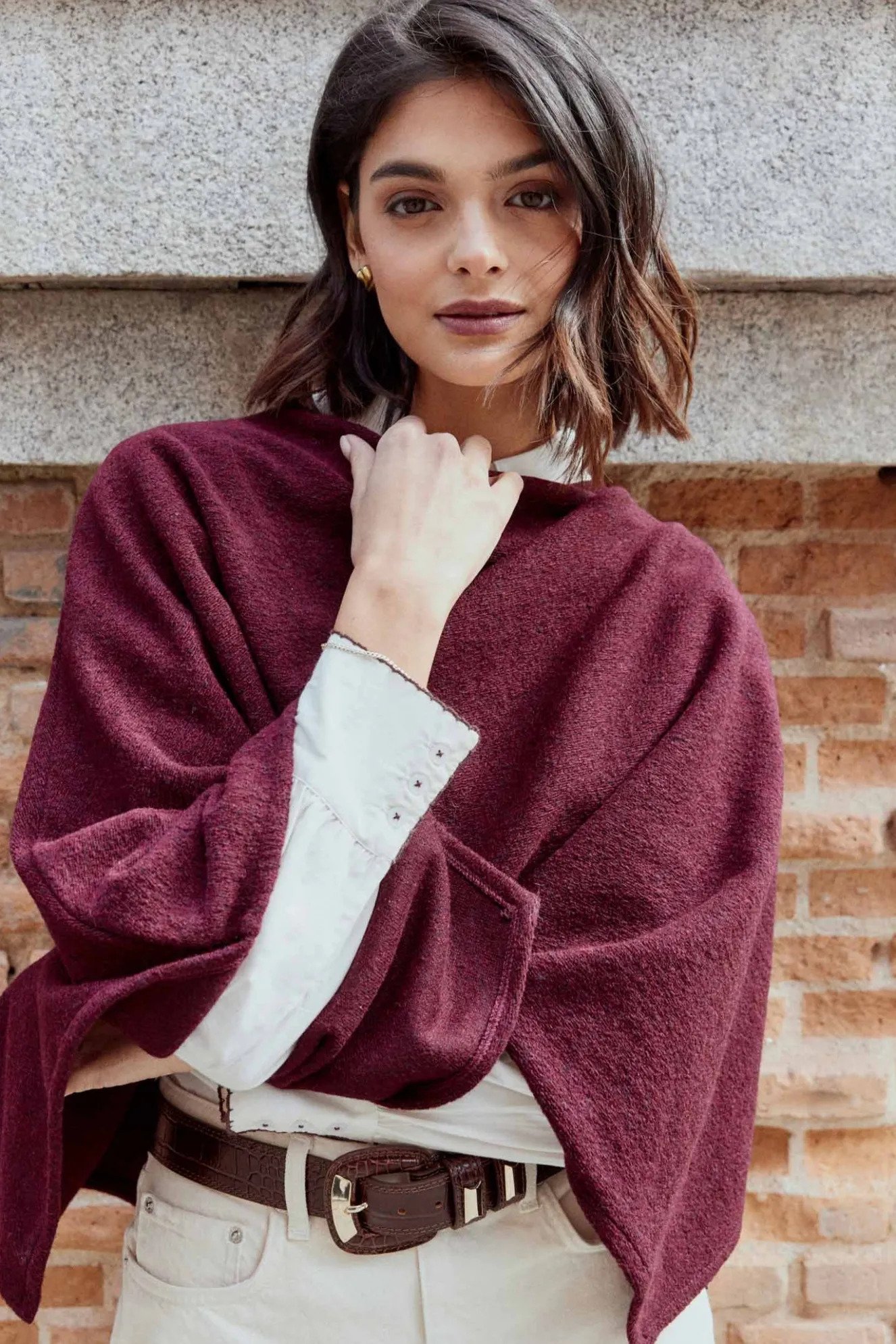ALLEGRA Burgundy Cape