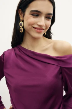 AMANDA Grape Blouse