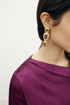 AMANDA Grape Blouse
