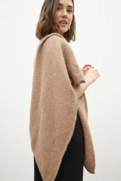 Beige MOHAIR Poncho for Women - BIMANI