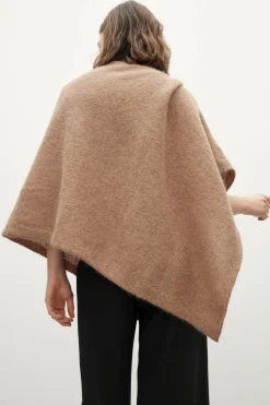 Beige MOHAIR Poncho for Women - BIMANI