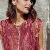 BIRMINGHAM Print Burgundy Blouse