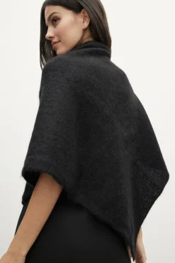 Black MOHAIR Poncho for Women - BIMANI
