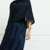Blue Knitted Poncho for Women - BIMANI