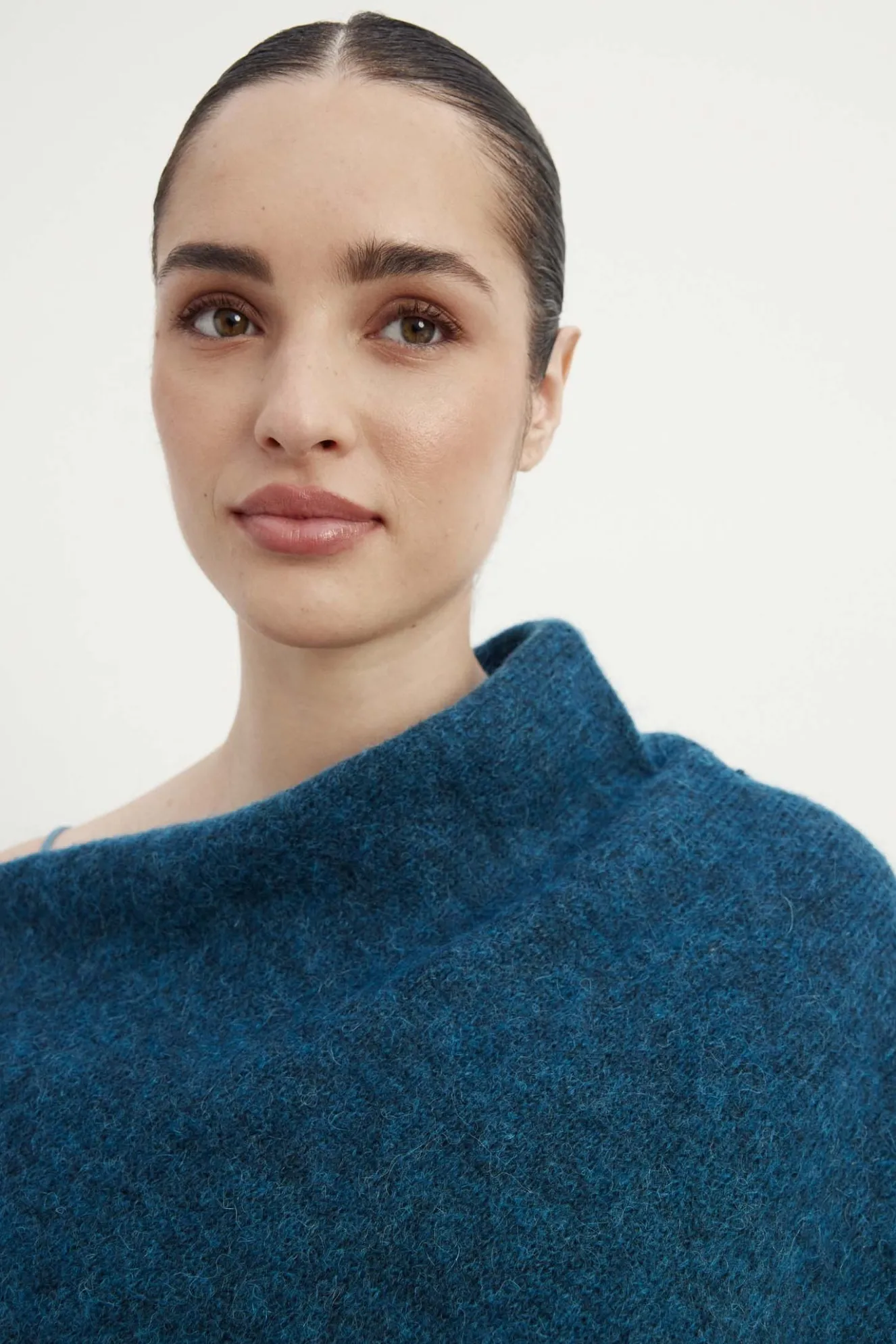 Blue MOHAIR Poncho for Women - BIMANI