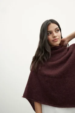 Brown MOHAIR Poncho for Women - BIMANI