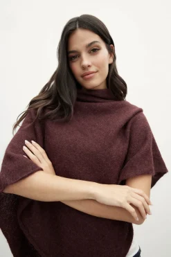 Brown MOHAIR Poncho for Women - BIMANI