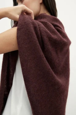 Brown MOHAIR Poncho for Women - BIMANI