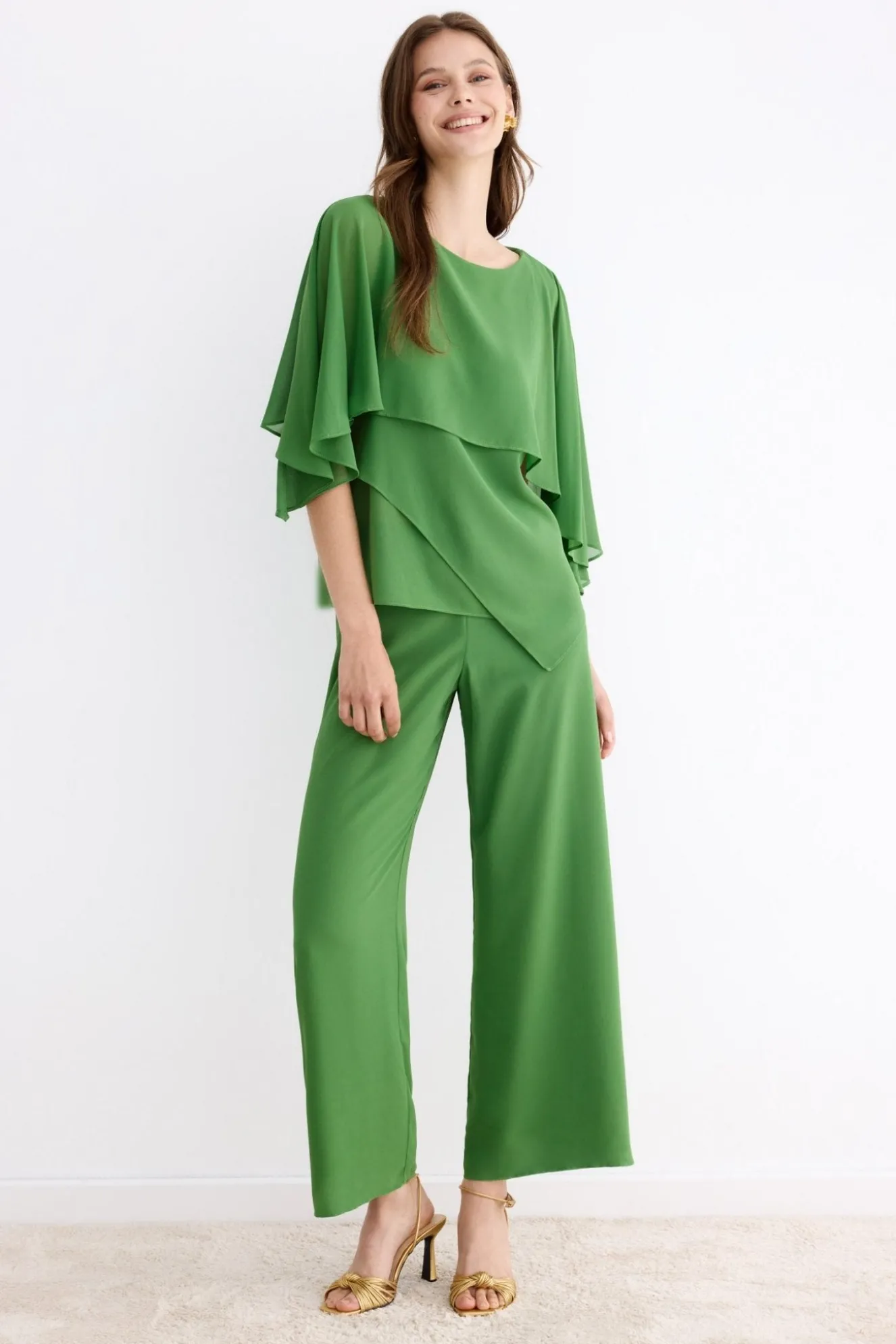 Camellia Forest Green Blouse