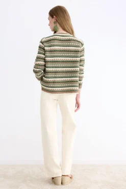 Cardigan GUINEA Emerald Stripes