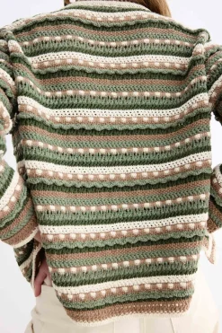 Cardigan GUINEA Emerald Stripes