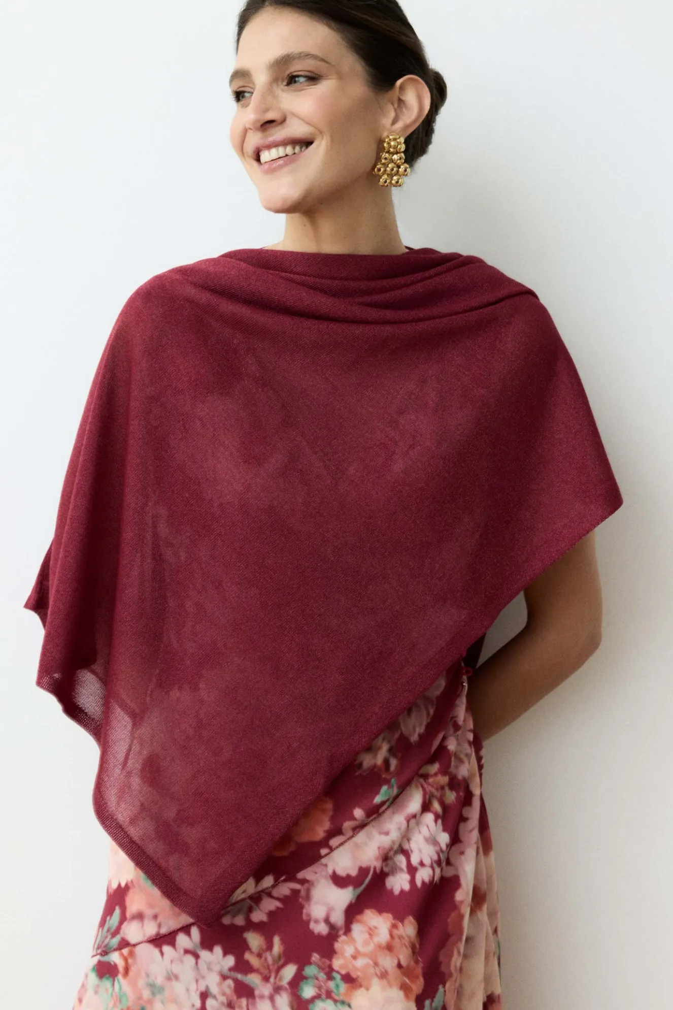 Cherry Knit Poncho