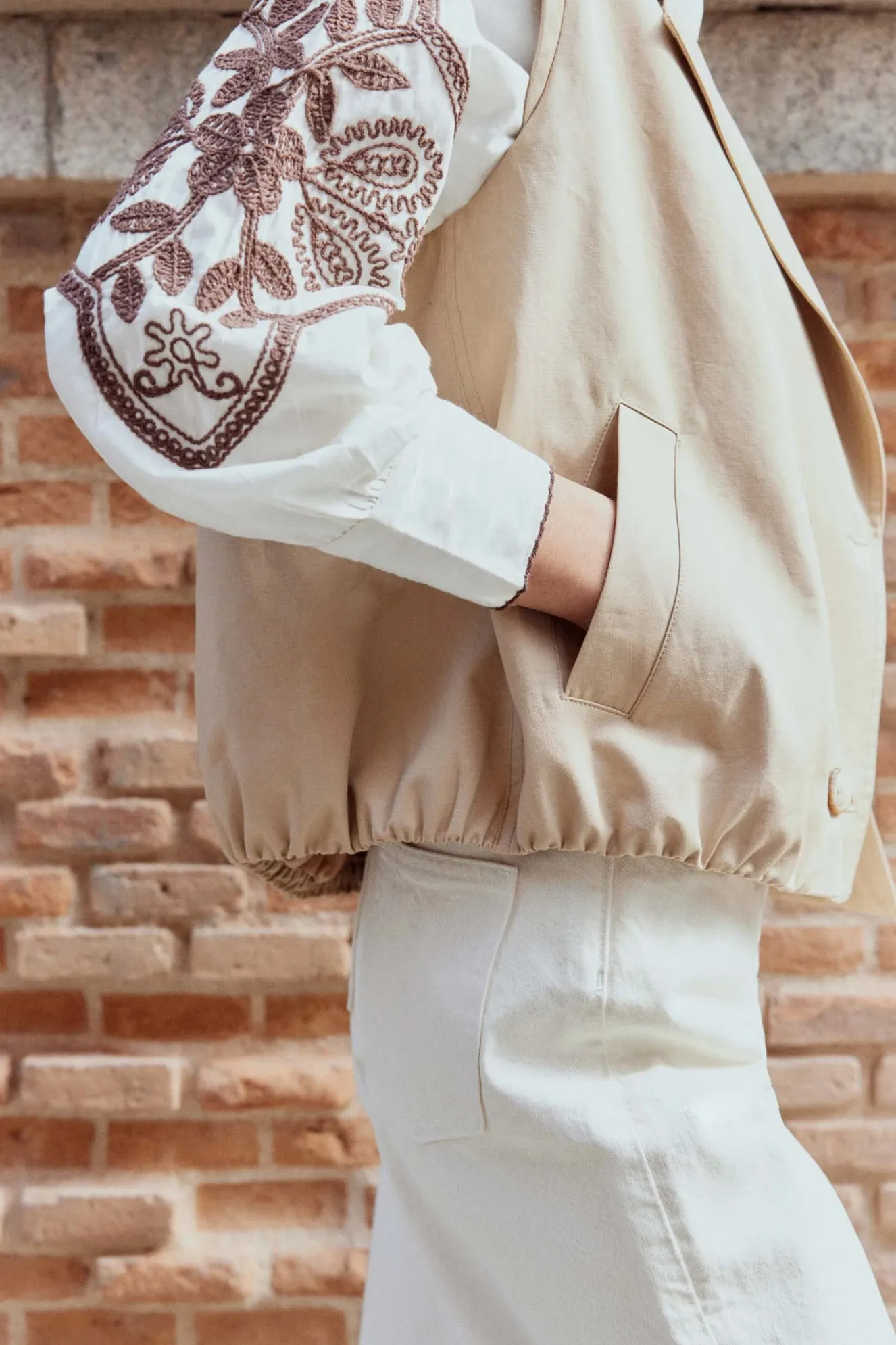 Detachable RENNES Beige Jacket