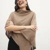 Gold Knitted Poncho for Women - BIMANI