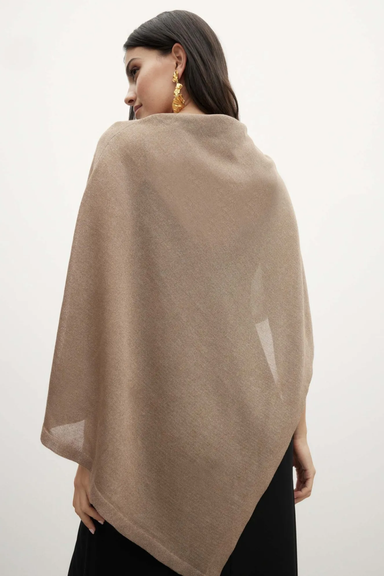 Gold Knitted Poncho for Women - BIMANI