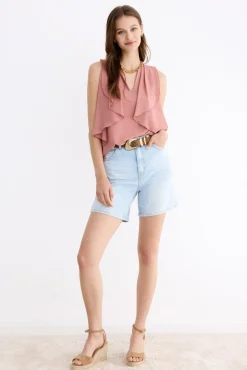 GREGAL Nude Blouse