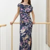 IRABU Print Navy Dress