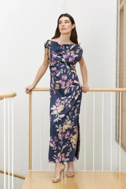 IRABU Print Navy Dress