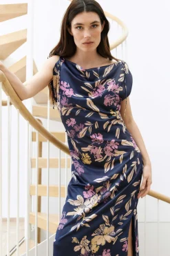 IRABU Print Navy Dress