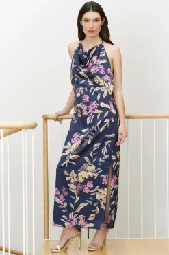 IRABU Print Navy Dress