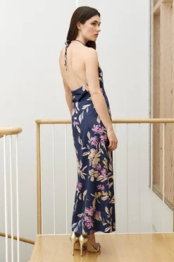 IRABU Print Navy Dress