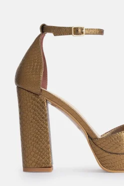 JULIETA Heel Texture Bronze