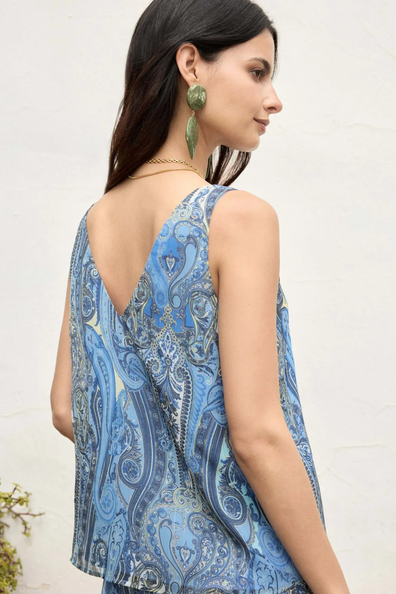 KABUKI Print Blue Top