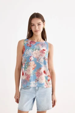 KABUKI Print Sky Top