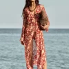 Kaftan EUCALYPTUS Print Burnt