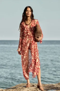 Kaftan EUCALYPTUS Print Burnt
