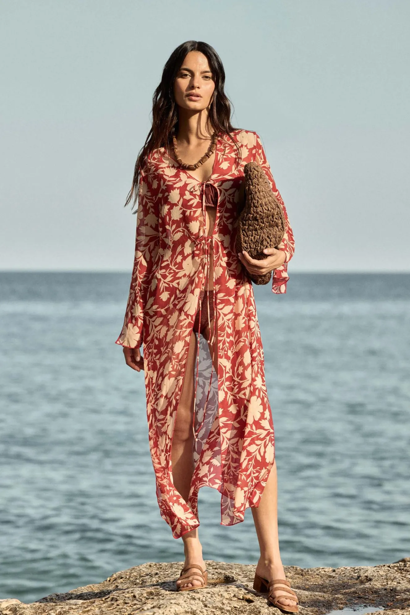 Kaftan EUCALYPTUS Print Burnt