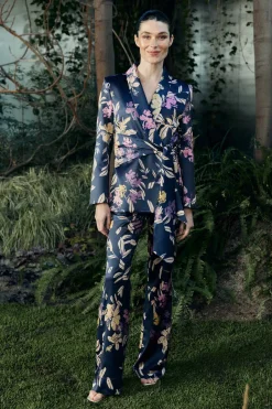 KUME Print Navy Trousers