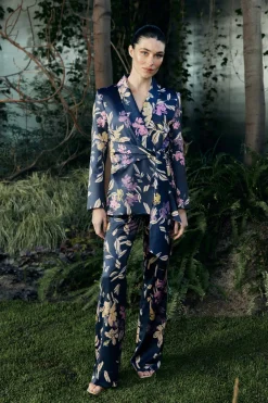 KUME Print Navy Trousers