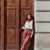 LONDON Print Burgundy Trousers
