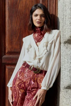 LONDON Print Burgundy Trousers