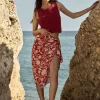 MELINA Print Burnt Pareo