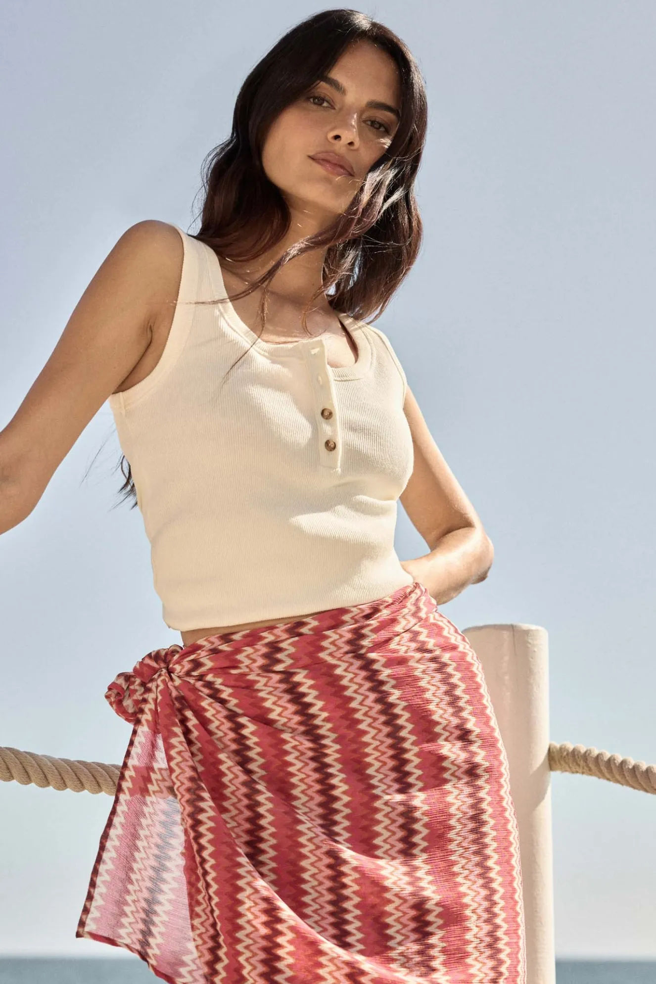 MELINA Print Red Pareo