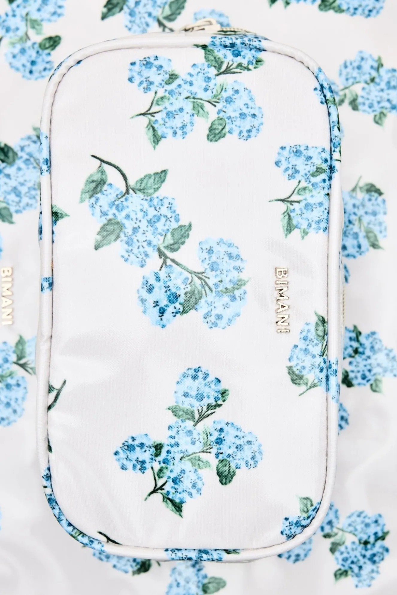 Mini HORTENSIAS Print Blue Toiletry Bag