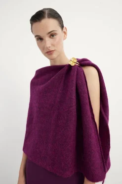 MOHAIR Bougainvillea poncho for women - BIMANI