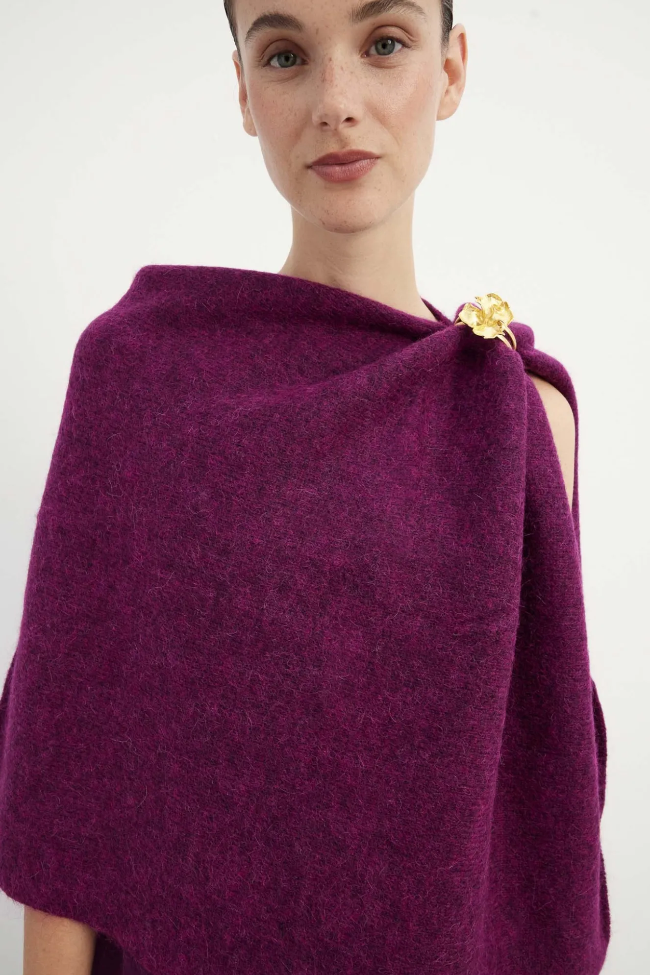 MOHAIR Bougainvillea poncho for women - BIMANI