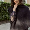 MOHAIR Dark Blue Poncho