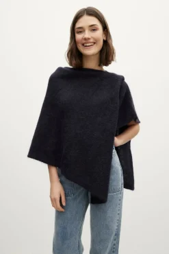 MOHAIR Dark Blue Poncho