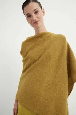MOHAIR Olive Poncho for Women - BIMANI